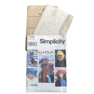Simplicity Easy 7356 Fleece Vest Hats Mittens Booties Unisex Beanie Jester Uncut